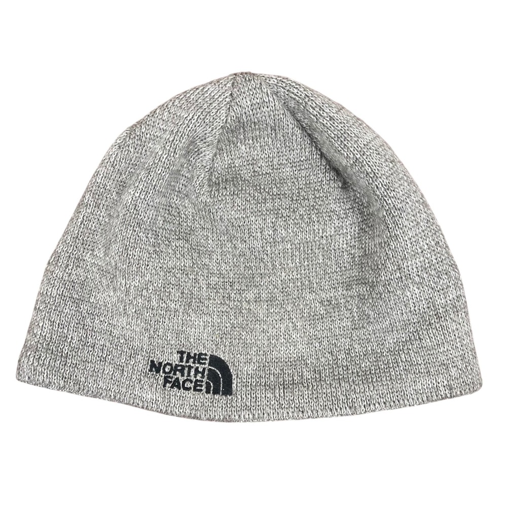 The North Face Jim Beanie Grey Heather Wool Blend Fleece Lined Hat A5WH One Size